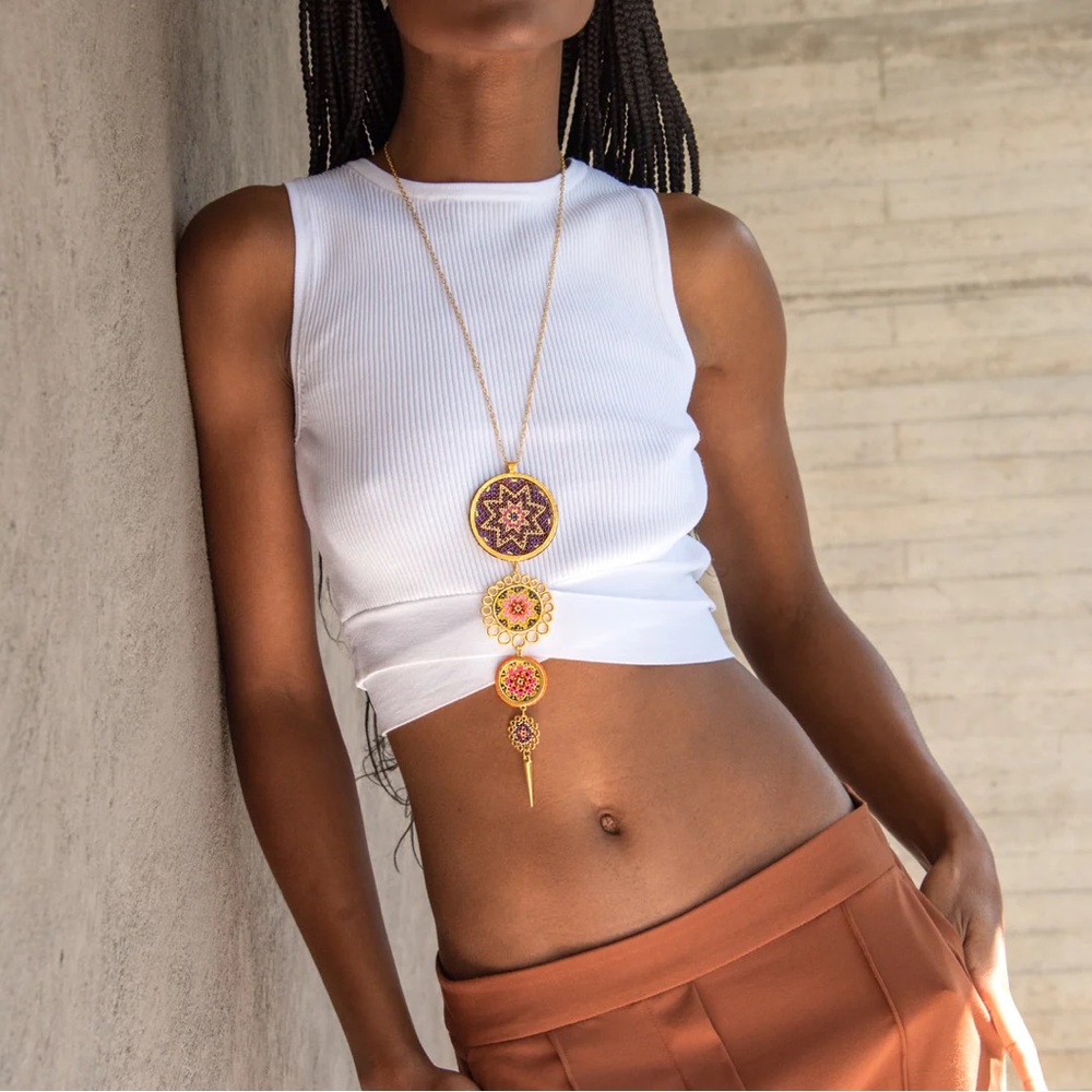 Sacred Circles Necklace / gold plated